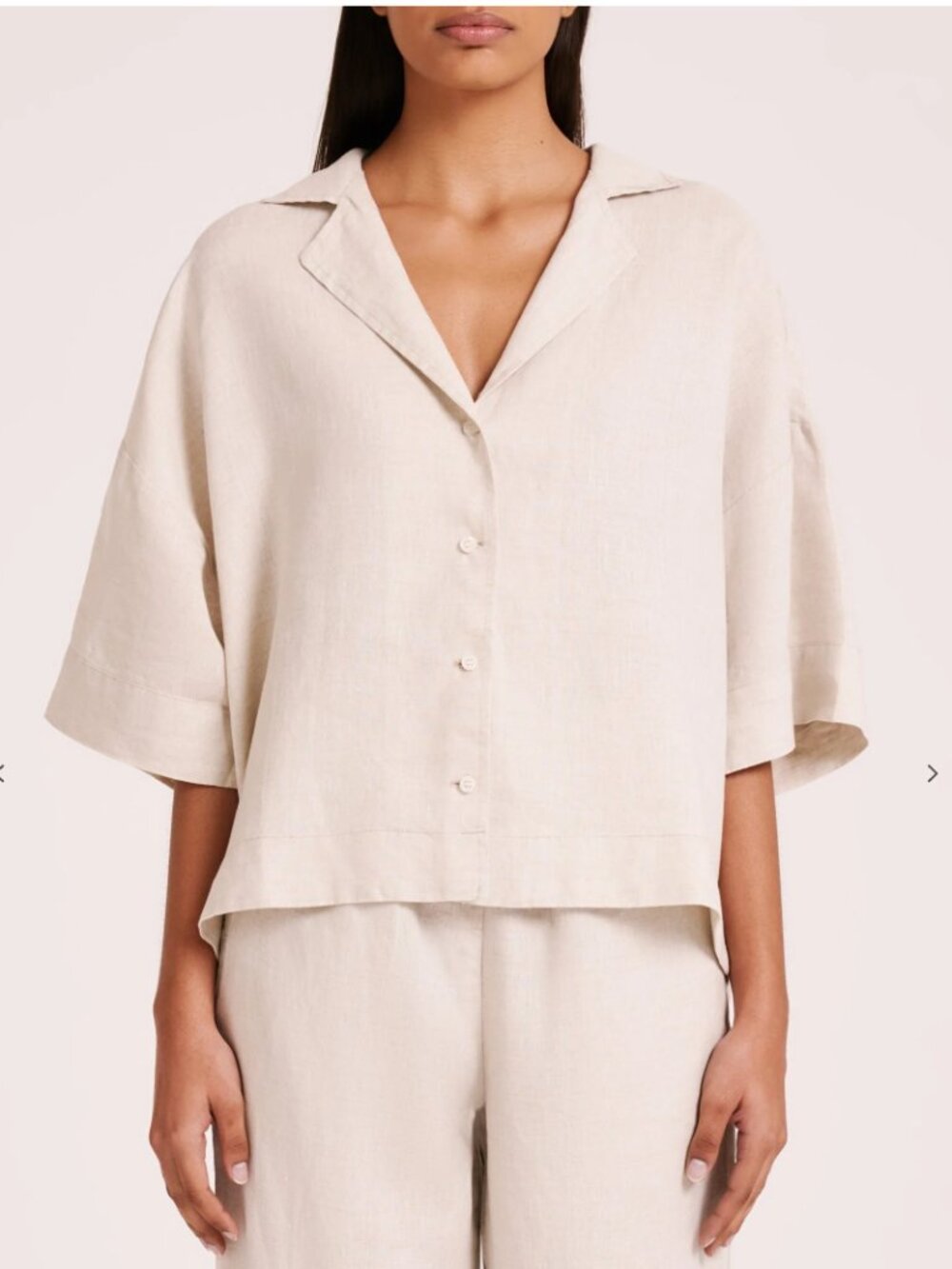 Nudelucy Organic Linen Lounge Shirt (XS)